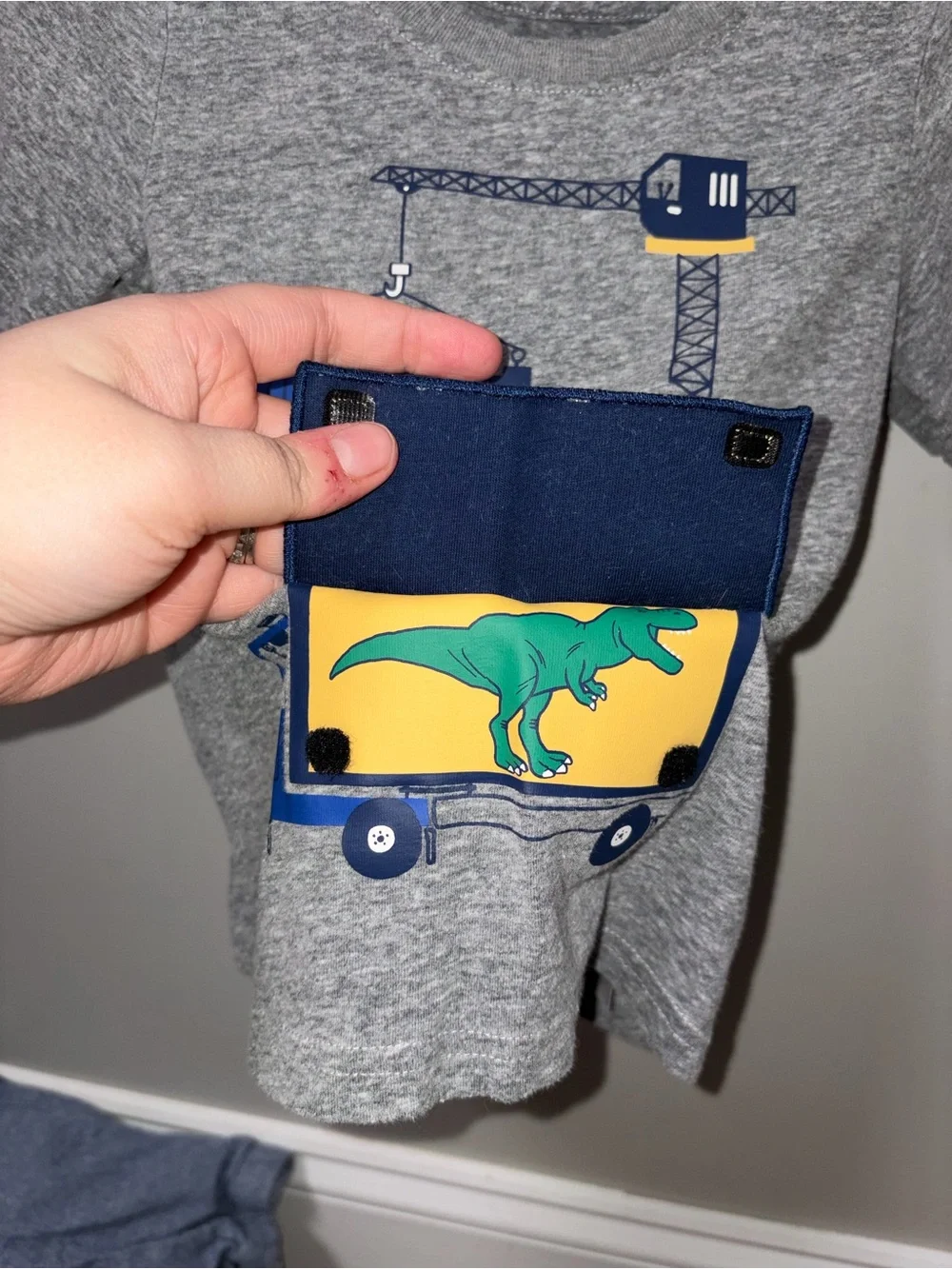 Carters Gray‎ Short Sleeve Dinosaur Truck Graphic Tee Boys 24M